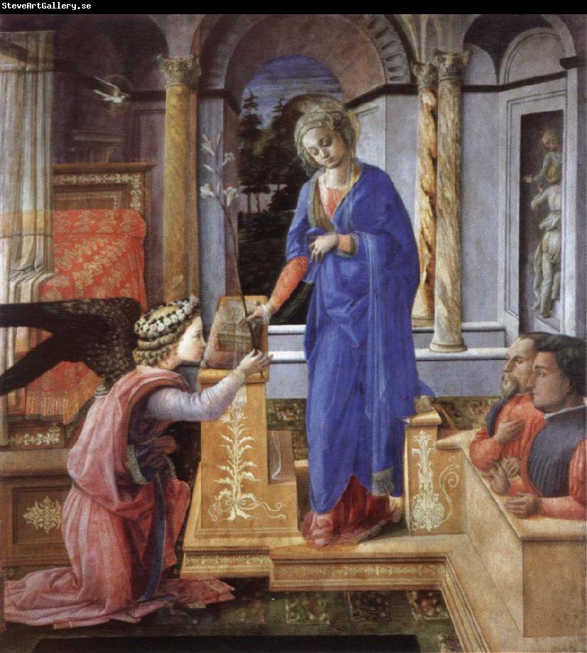 Fra Filippo Lippi The Annunciation with two kneeling donors